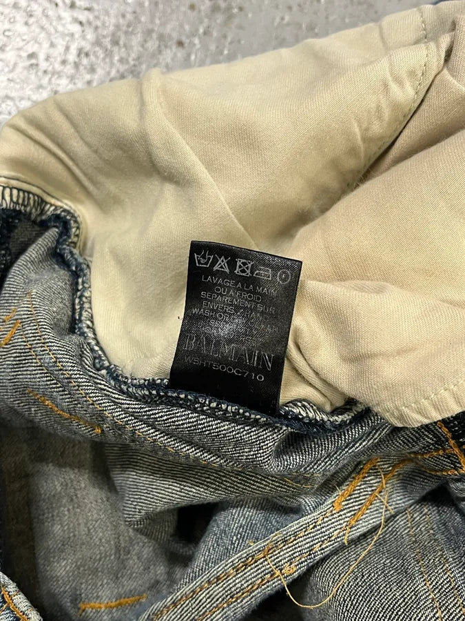 2010s Balmain Blue Biker Denim Jeans arEhZZf 11
