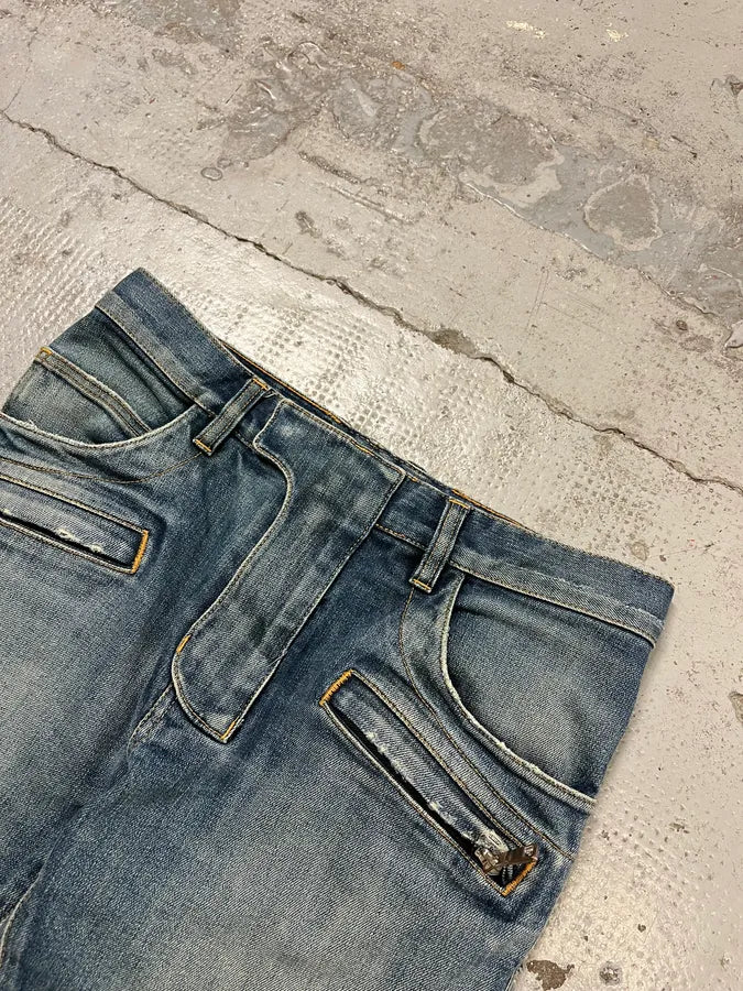 2010s Balmain Blue Biker Denim Jeans arEhZZf 4