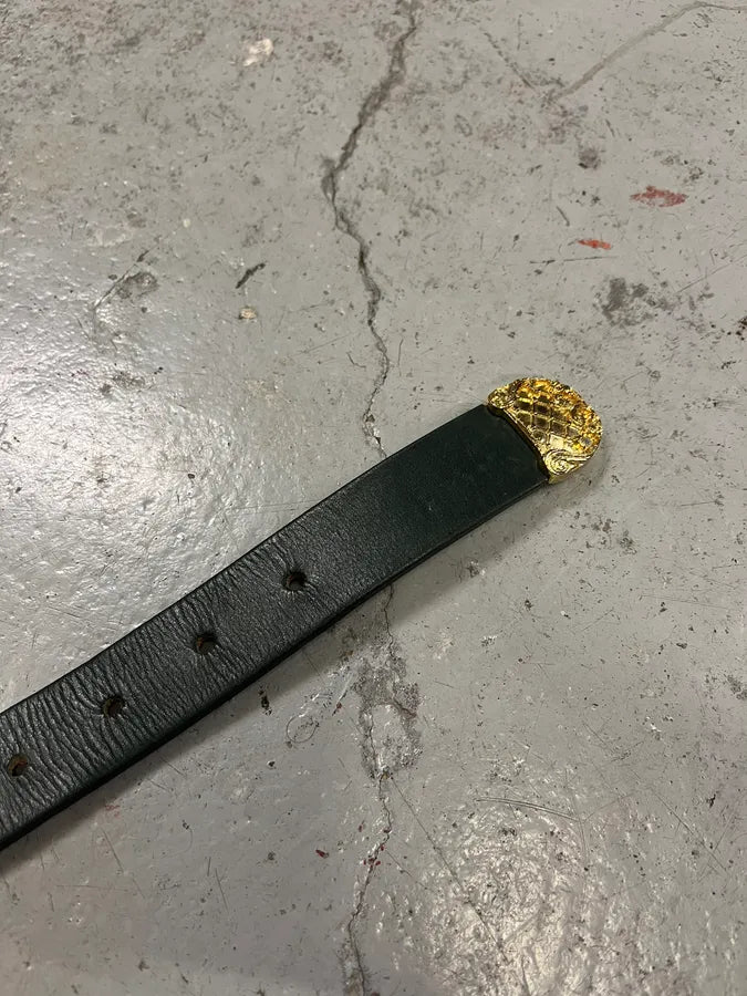 2010s Balmain Golden Cowboy Green Leather Belt udReNHu 6
