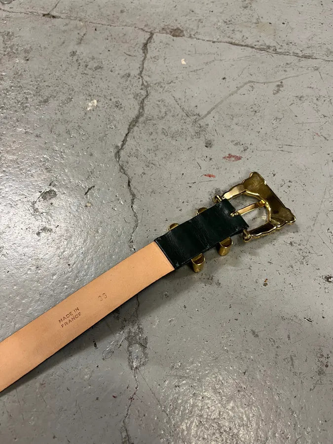 2010s Balmain Golden Cowboy Green Leather Belt udReNHu 7