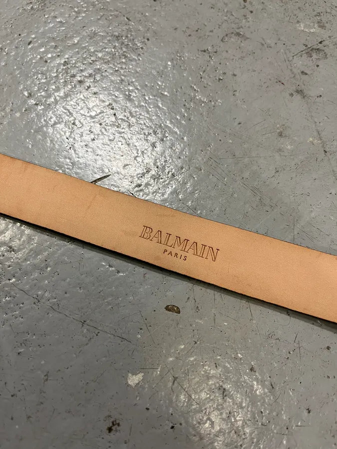 2010s Balmain Golden Cowboy Green Leather Belt udReNHu 8