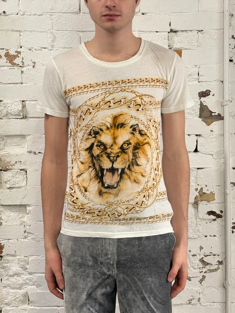 2010s Balmain Golden Lion White T-Shirt LPUGAGU 0