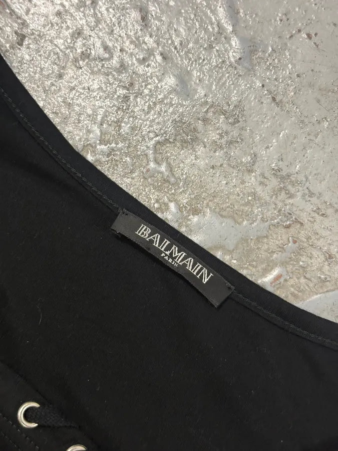 2010s Balmain Laced Black Contemporary Longsleeve mkiIUay 6