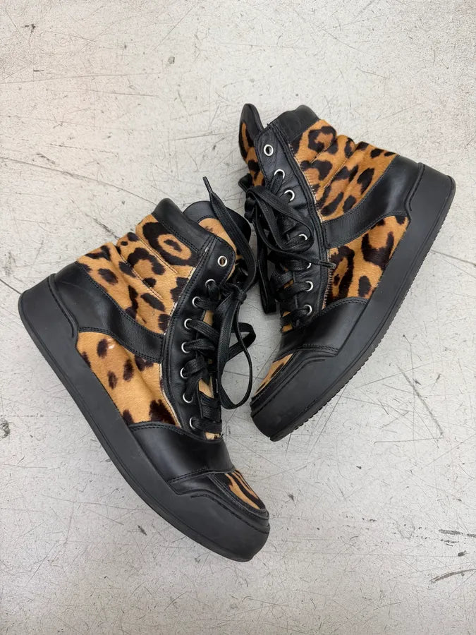 2010s Balmain Leopard Pony Hair Leather High Sneakers FagPXXB 2