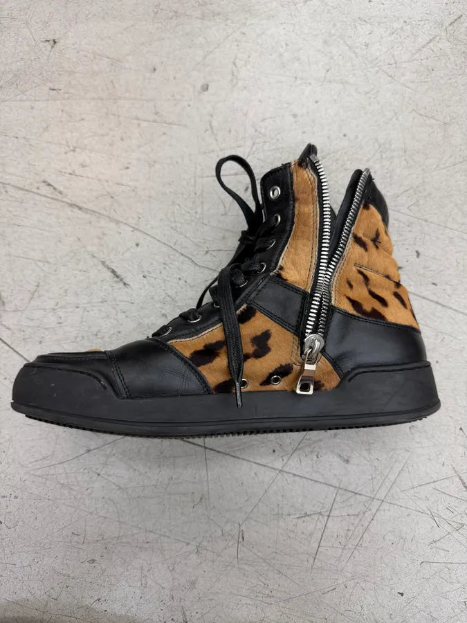 2010s Balmain Leopard Pony Hair Leather High Sneakers FagPXXB 7
