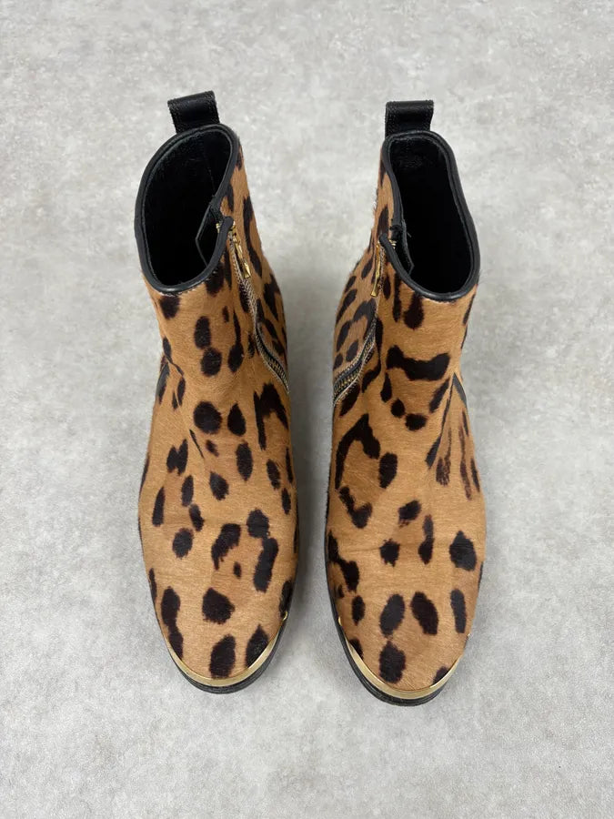 2010s Balmain Leopard Print Fur Leather Boots gCtjdjv 1