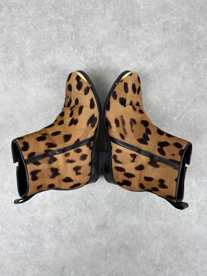 2010s Balmain Leopard Print Fur Leather Boots gCtjdjv 4