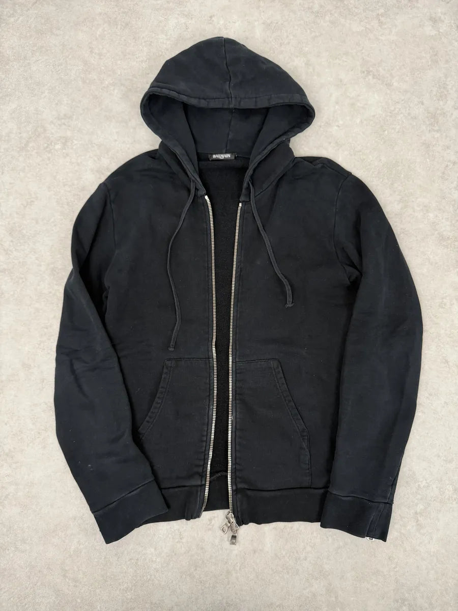 2010s Balmain Multi Zip Black Zip-up Hoodie wEfltgC 4