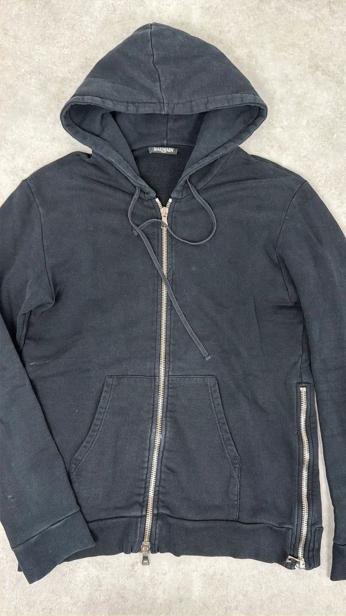 2010s Balmain Multi Zip Black Zip-up Hoodie wEfltgC 6