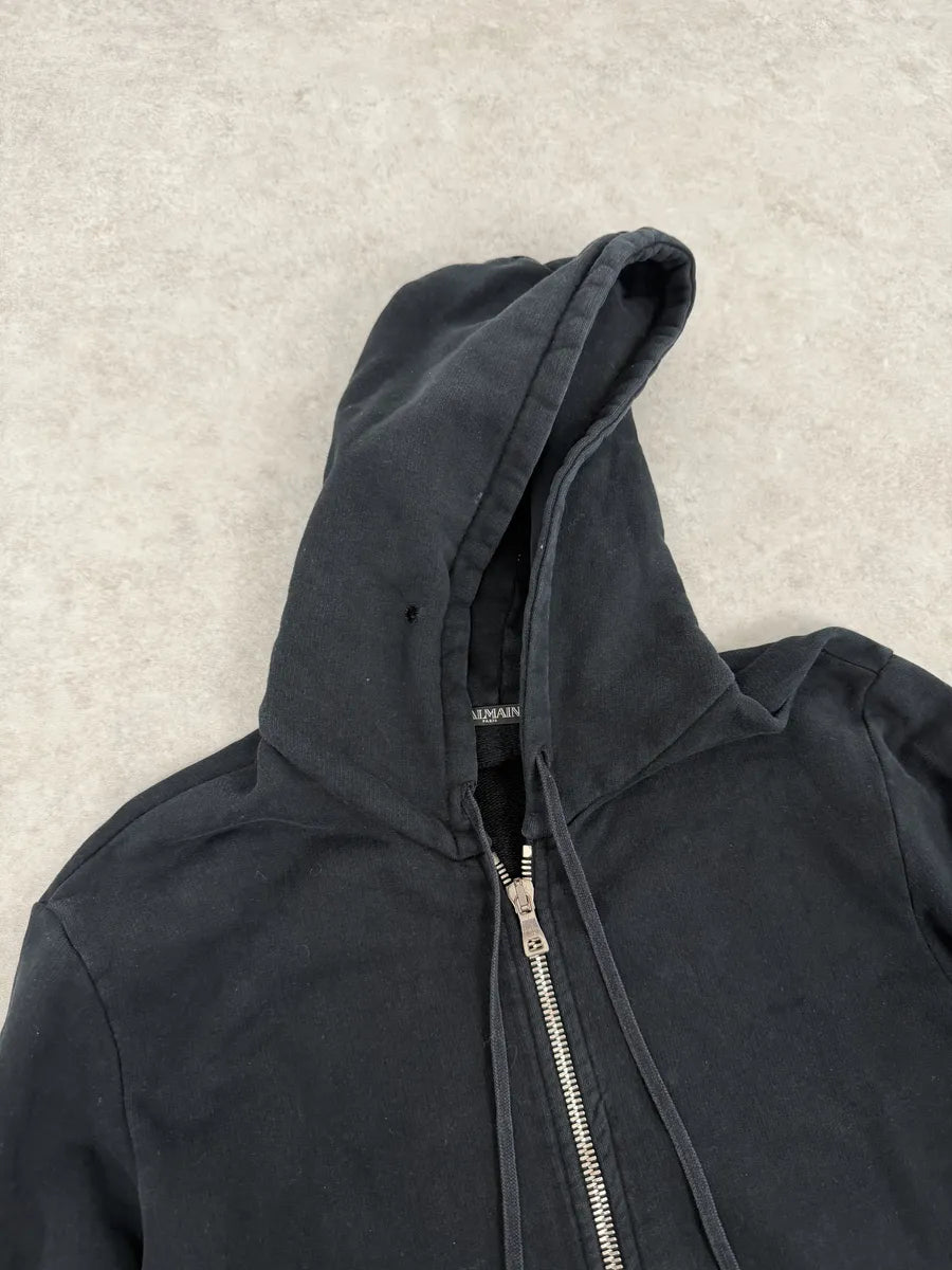 2010s Balmain Multi Zip Black Zip-up Hoodie wEfltgC 8