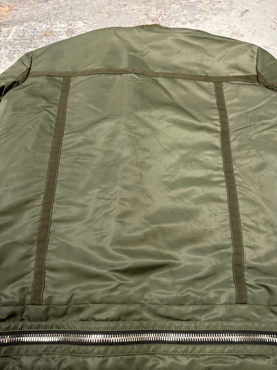 2010s Balmain Multi Zips Aviator Green Bomber Jacket XJnbqZy 11