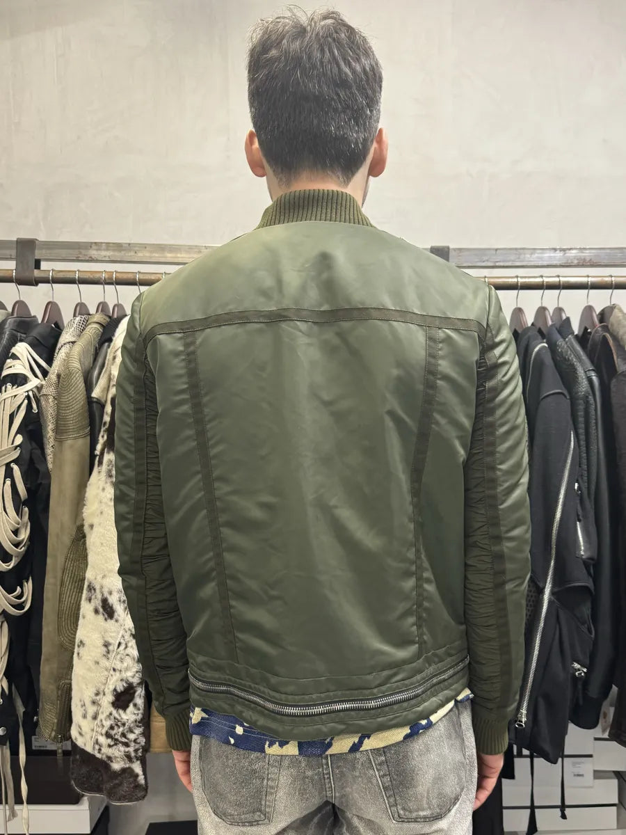 2010s Balmain Multi Zips Aviator Green Bomber Jacket XJnbqZy 3