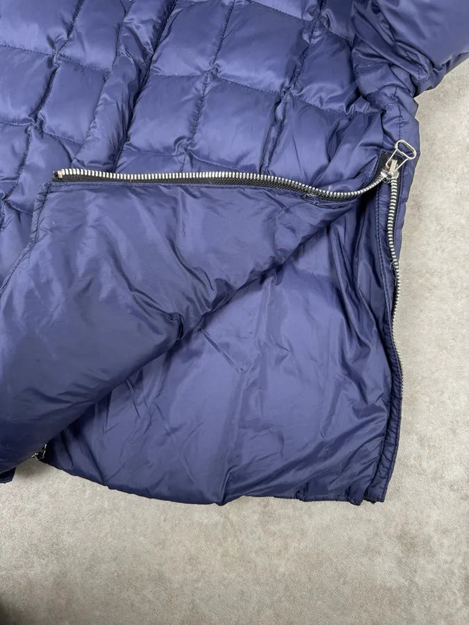 2010s Balmain Blue Leather Shoulder Patch Puffer Jacket PCHTnLD 8