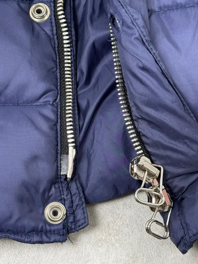 2010s Balmain Blue Leather Shoulder Patch Puffer Jacket PCHTnLD 10