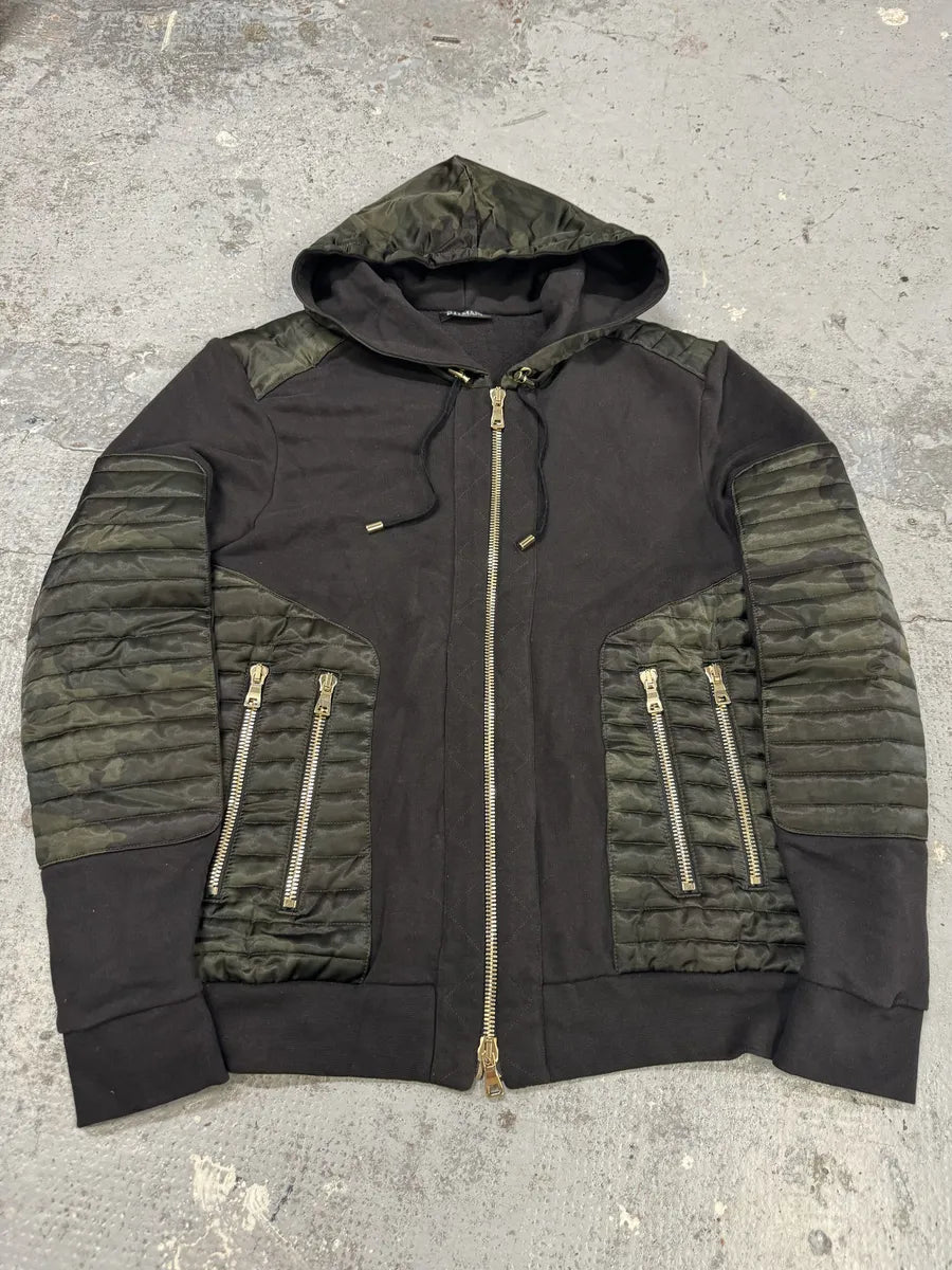 2010s Balmain Obscure Camo Padded Zip-up Hoodie NhTvgZA 3