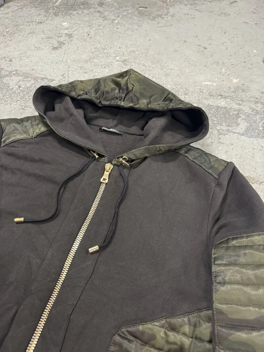2010s Balmain Obscure Camo Padded Zip-up Hoodie NhTvgZA 6