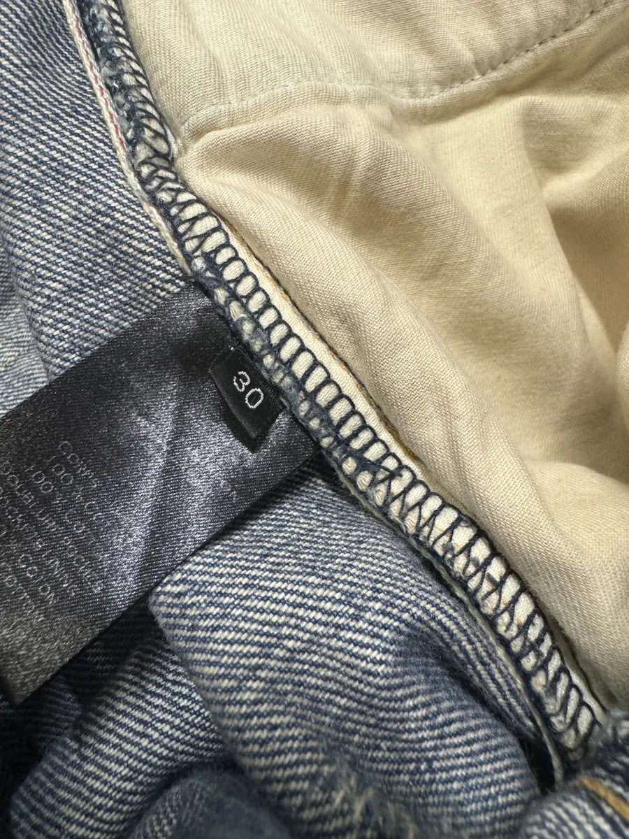 2010s Balmain Painted Blue Slim Denim Jeans aceNkaG 7