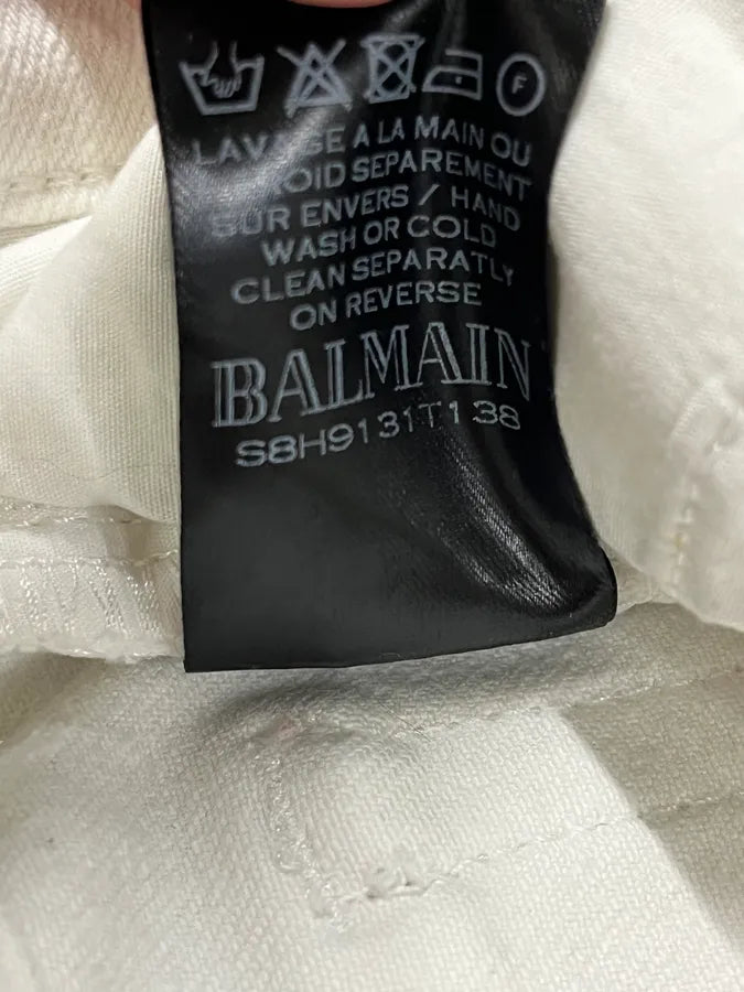 2010s Balmain White Biker Avant-Garde Slim Denim Jeans QvaqeqD 10