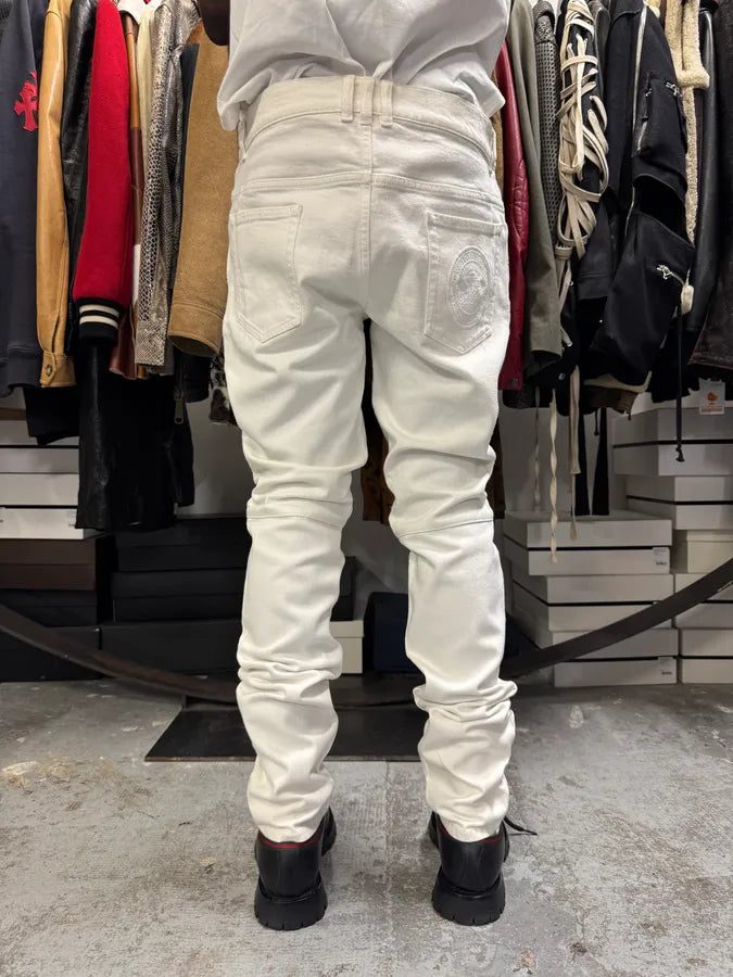 2010s Balmain White Biker Avant-Garde Slim Denim Jeans QvaqeqD 3