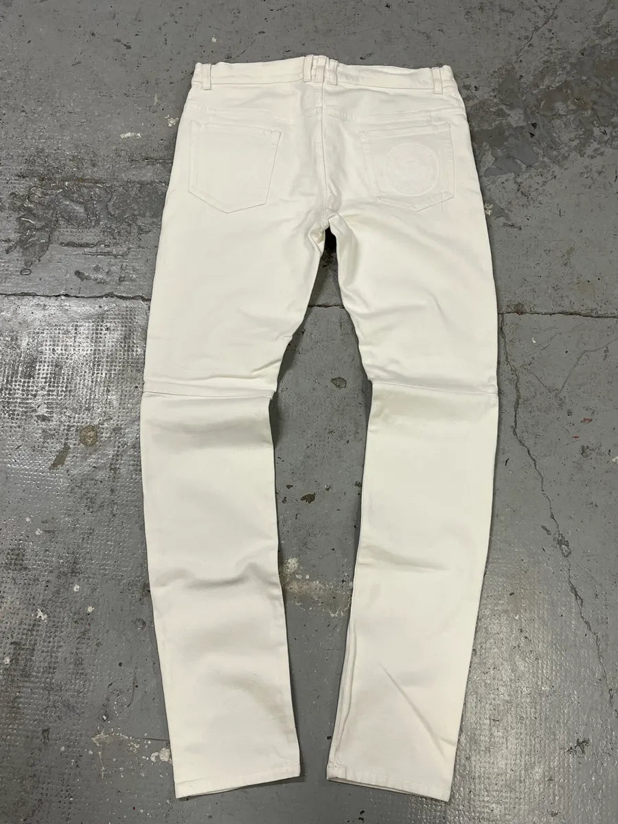 2010s Balmain White Biker Avant-Garde Slim Denim Jeans QvaqeqD 7