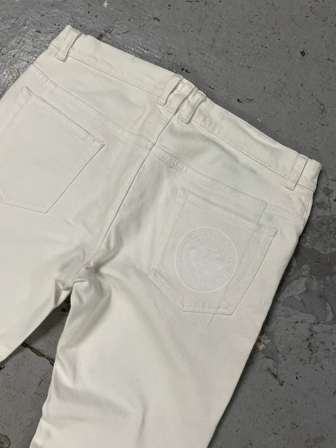 2010s Balmain White Biker Avant-Garde Slim Denim Jeans QvaqeqD 8