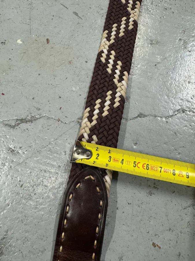 2010s Balmain Woven Canva Brown Leather Belt hGrWRbG 7