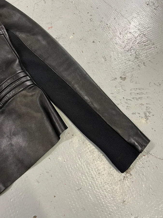 2010s Barbara Bui Horizontal Zips Black Leather Jacket AtGDxIB 5