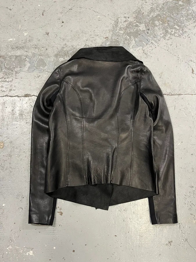 2010s Barbara Bui Horizontal Zips Black Leather Jacket AtGDxIB 6