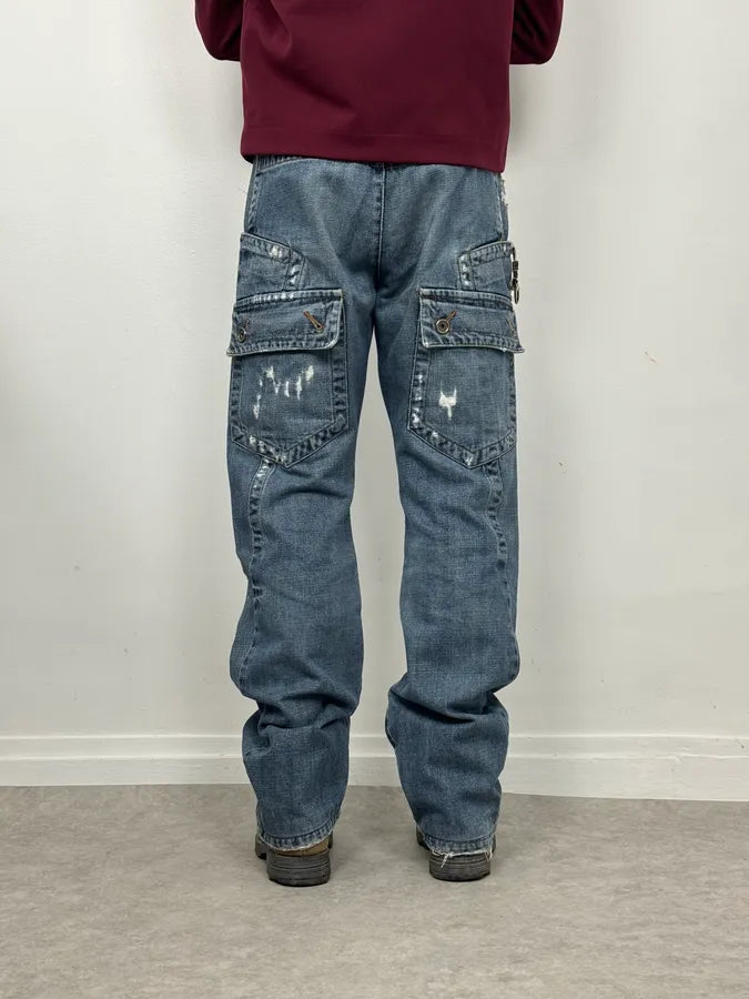 2010s Bikkembergs Blue Avant-Garde Denim Jeans RaWEDOT 4