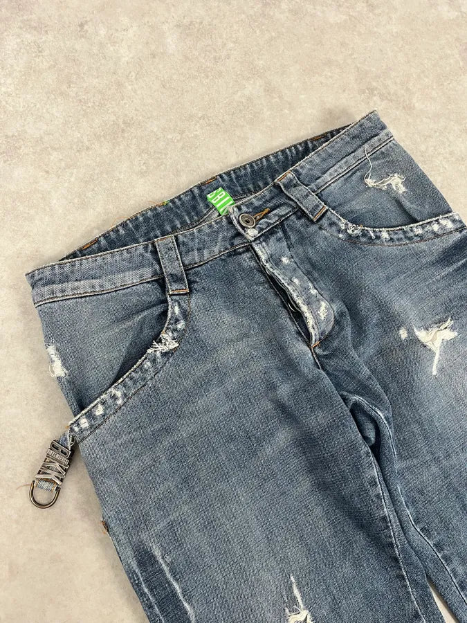 2010s Bikkembergs Blue Avant-Garde Denim Jeans RaWEDOT 6