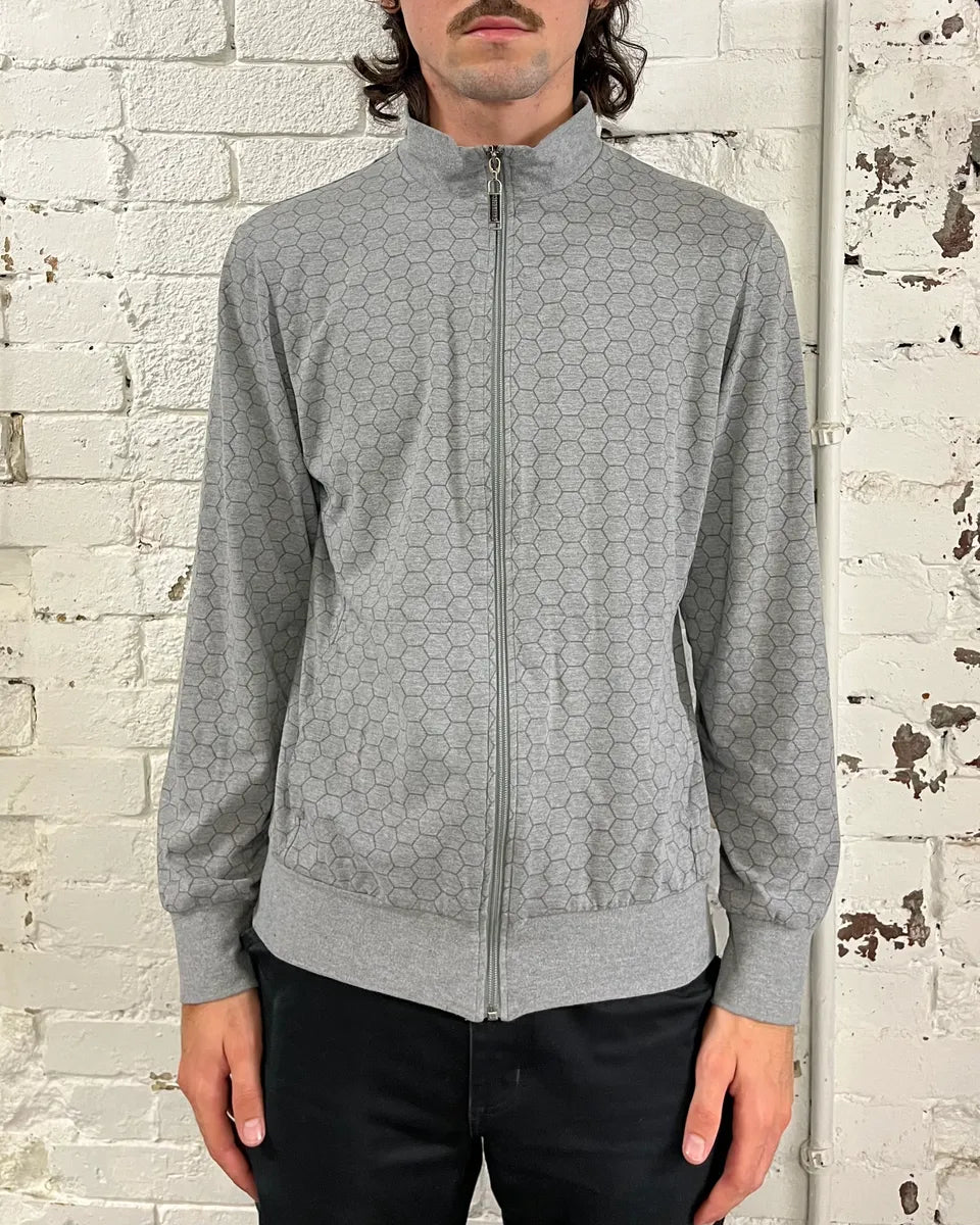 2010s Bikkembergs Grey Honeycomb Zip-up Sweater BnlfQsl 1