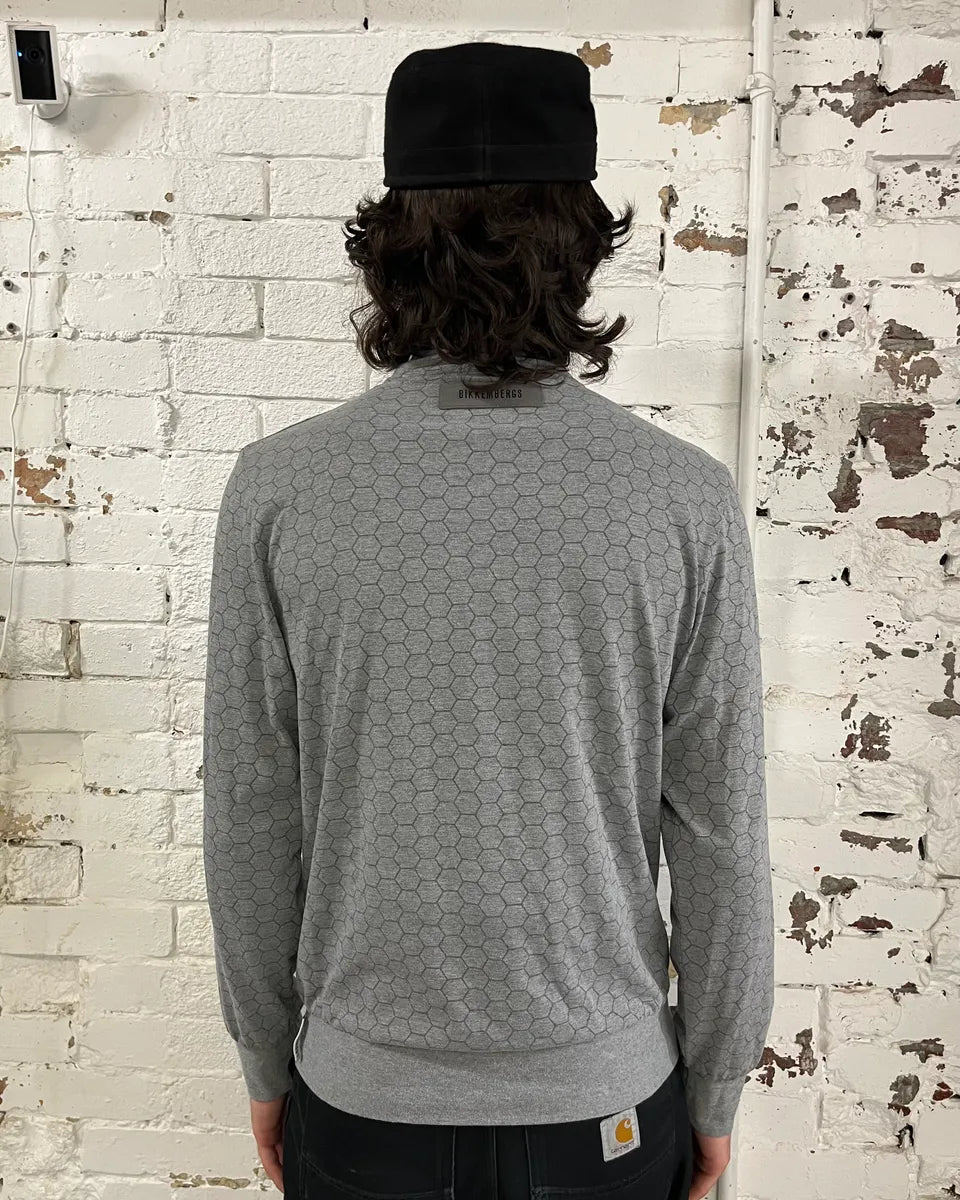2010s Bikkembergs Grey Honeycomb Zip-up Sweater BnlfQsl 2