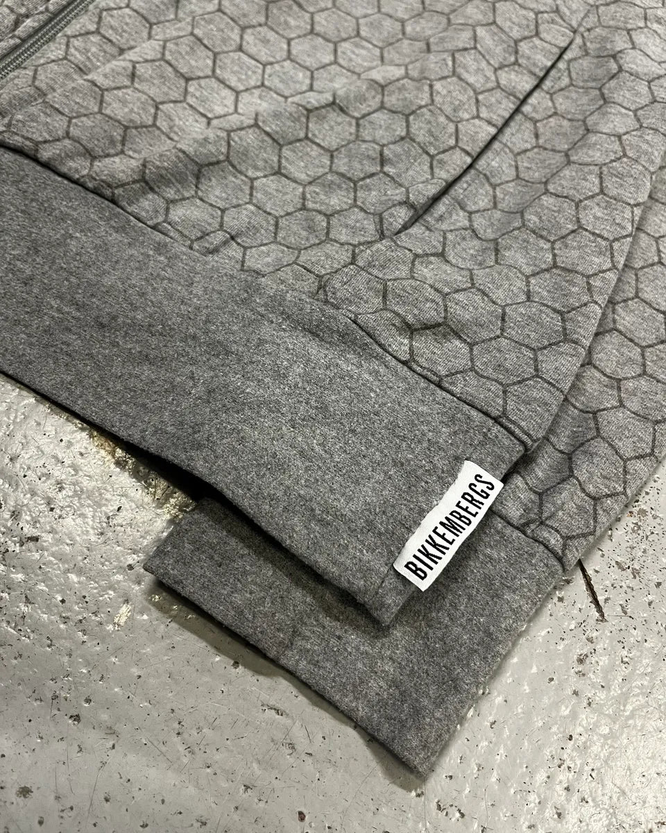 2010s Bikkembergs Grey Honeycomb Zip-up Sweater BnlfQsl 5