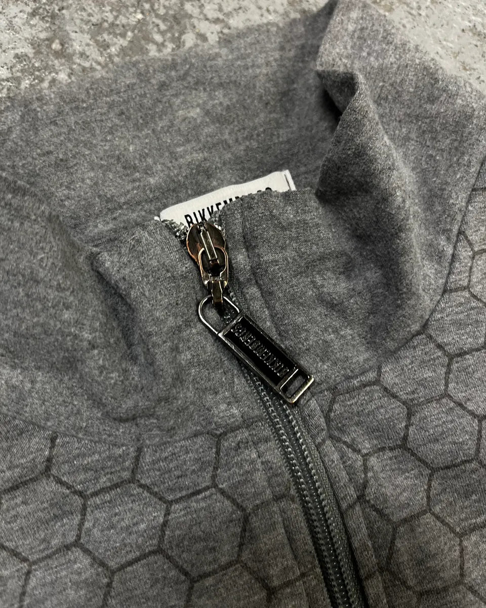 2010s Bikkembergs Grey Honeycomb Zip-up Sweater BnlfQsl 7