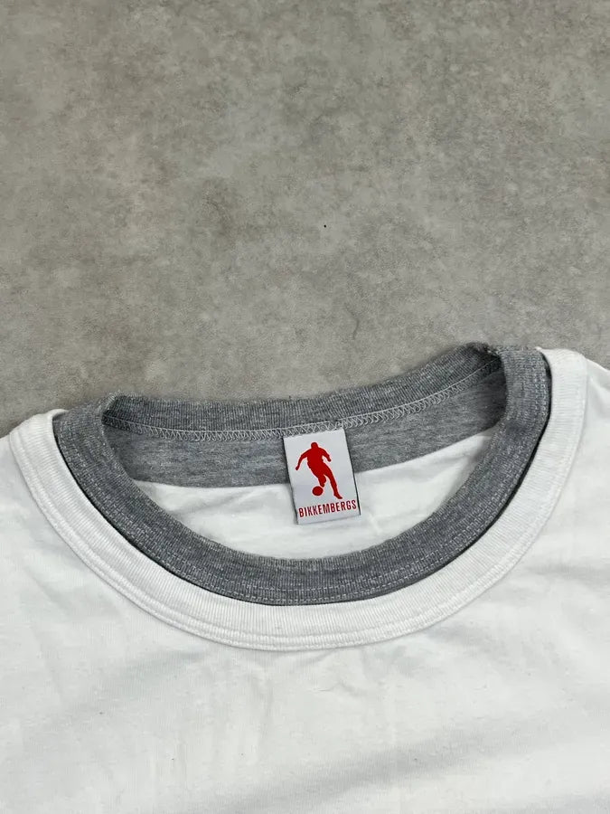 2010s Bikkembergs White & Grey Layered Logo Longsleeve tPahLlj 9