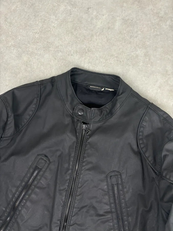2010s Black Nylon Bomber Multi-Zip Jacket EQNoBNd 3