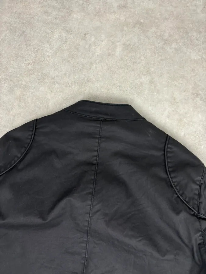2010s Black Nylon Bomber Multi-Zip Jacket EQNoBNd 5