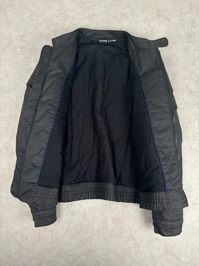 2010s Black Nylon Bomber Multi-Zip Jacket EQNoBNd 6