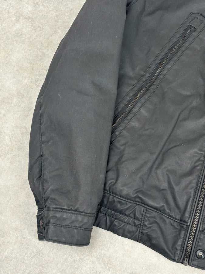 2010s Black Nylon Bomber Multi-Zip Jacket EQNoBNd 7