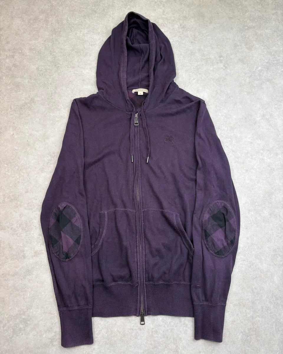 2010s Burberry Purple Check Patch Tartan Zip-up Hoodie wqNfLvJ 0
