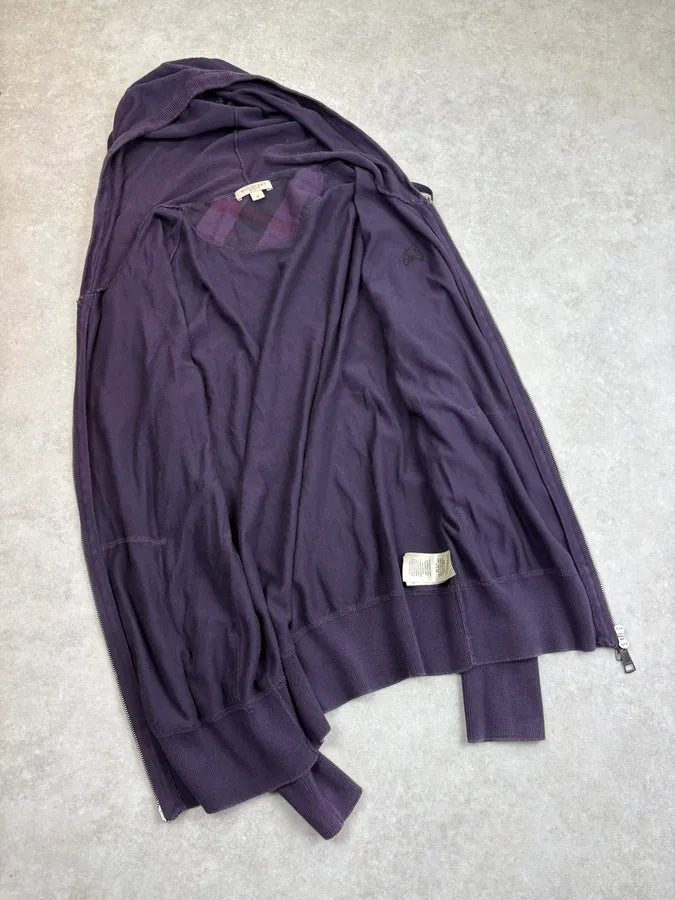 2010s Burberry Purple Check Patch Tartan Zip-up Hoodie wqNfLvJ 6
