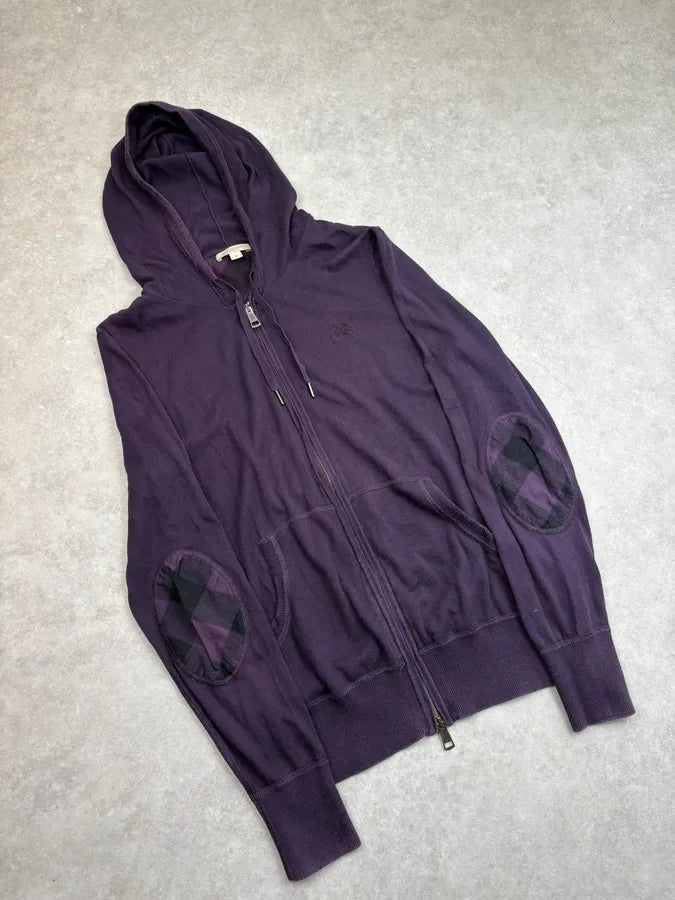 2010s Burberry Purple Check Patch Tartan Zip-up Hoodie wqNfLvJ 3