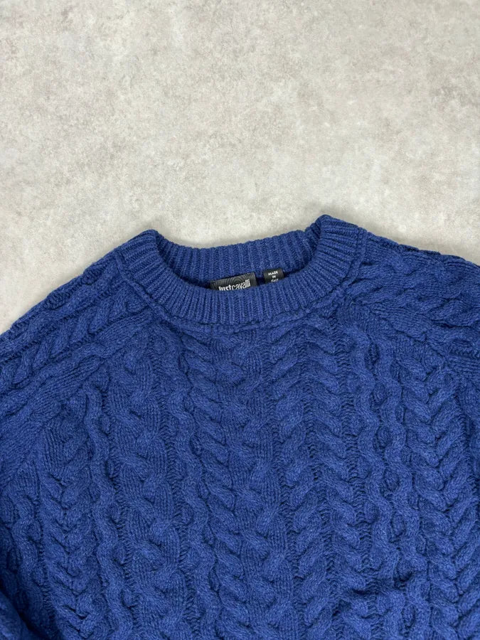 2010s Cavalli Avant-Garde Navy Destructured Wool Sweater VWwDOCf 3