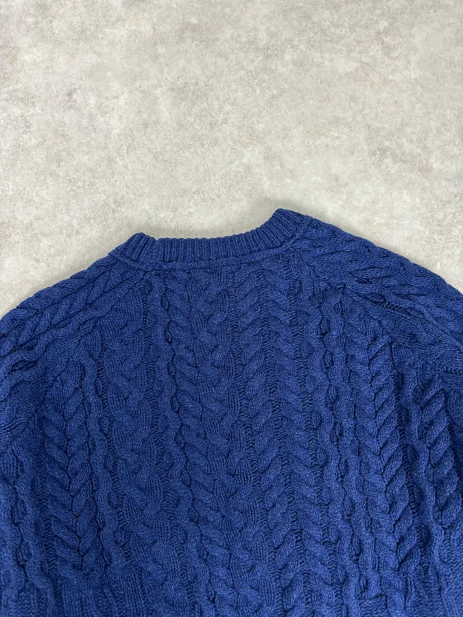 2010s Cavalli Avant-Garde Navy Destructured Wool Sweater VWwDOCf 5