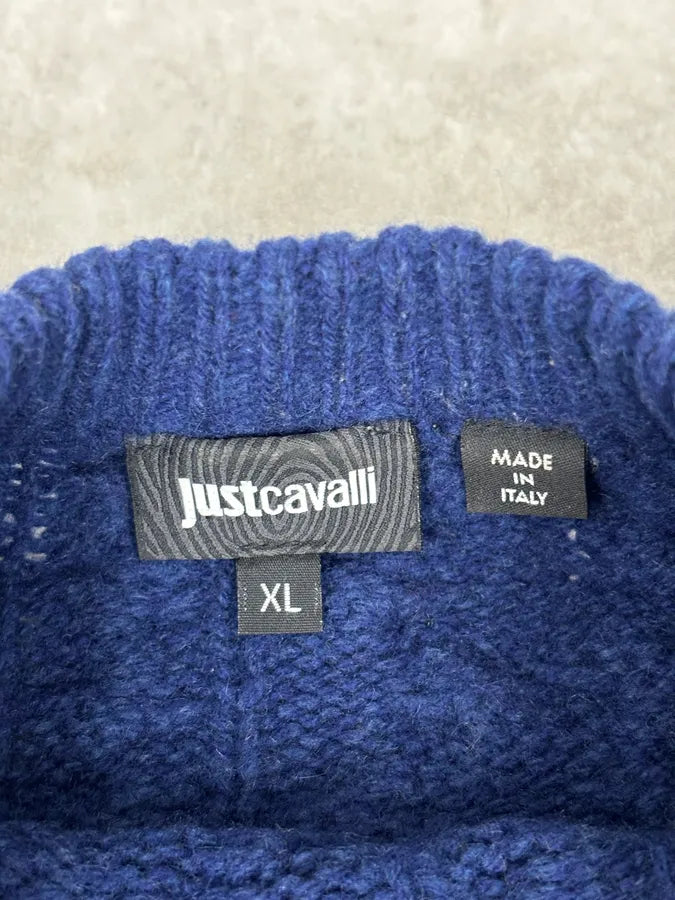 2010s Cavalli Avant-Garde Navy Destructured Wool Sweater VWwDOCf 6