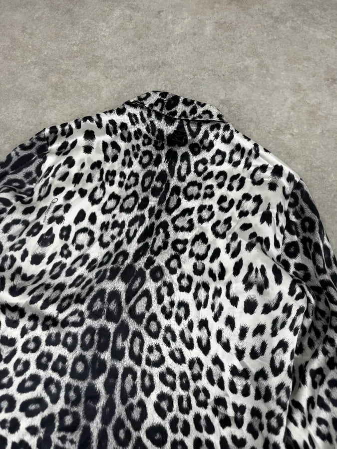 2010s Cavalli Black & White Leopard Silk Shirt JmTDmxF 5