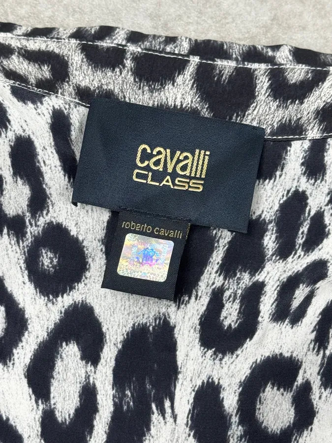 2010s Cavalli Black & White Leopard Silk Shirt JmTDmxF 12