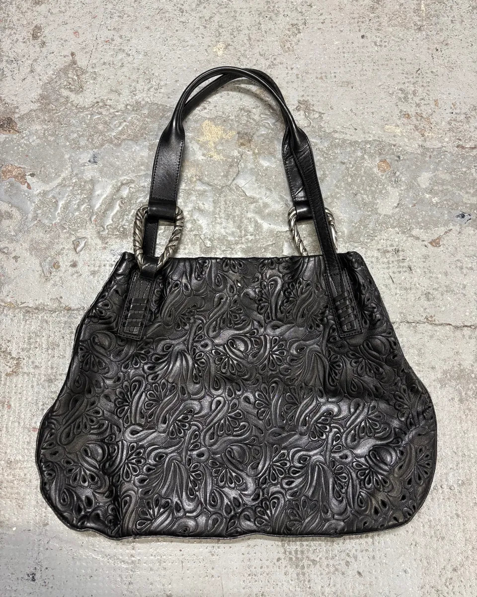 2010s Cavalli Black Leather Handle Bag MSKgntj 0