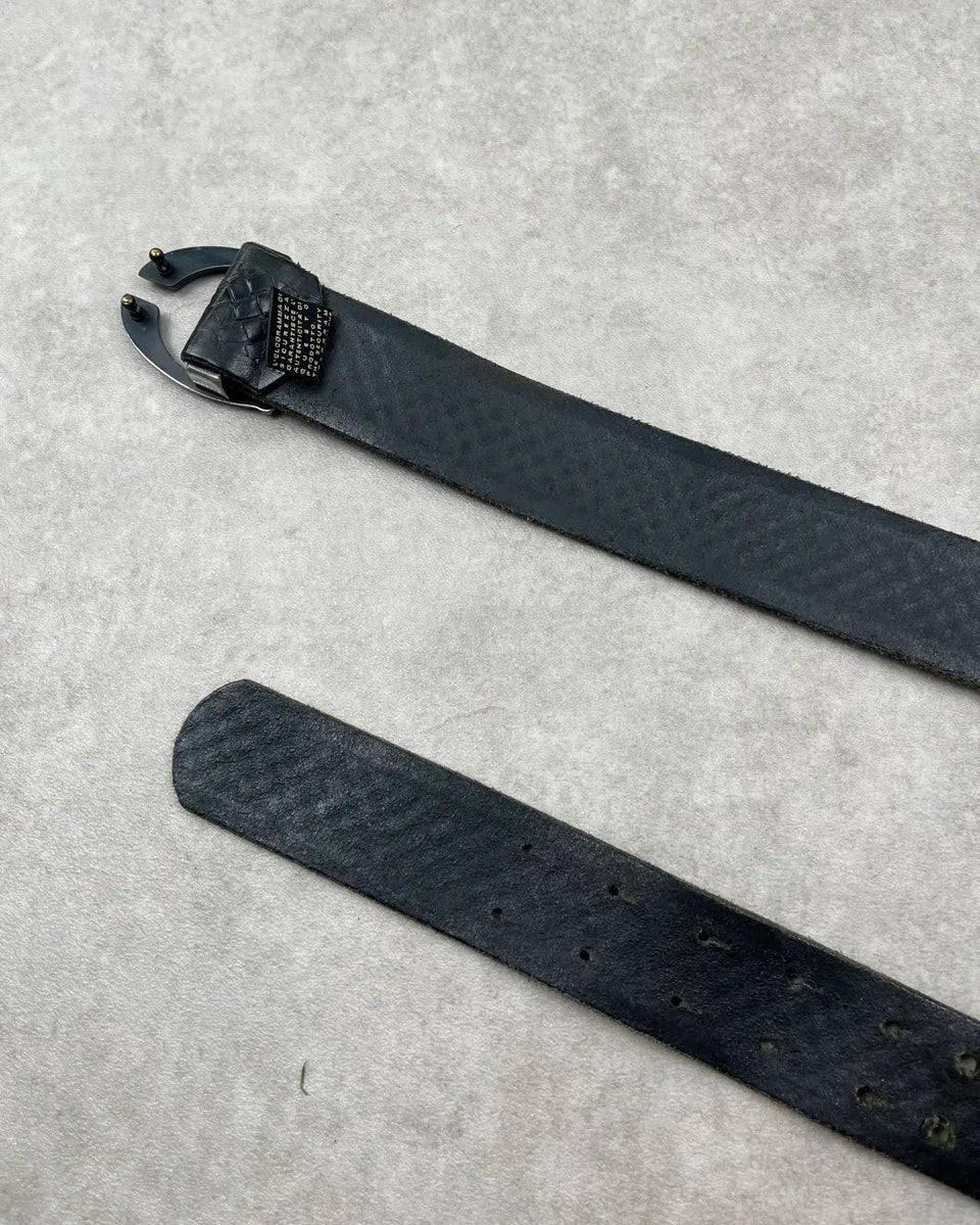 2010s Cavalli Black Leather Woven Belt vrFUCLz 5