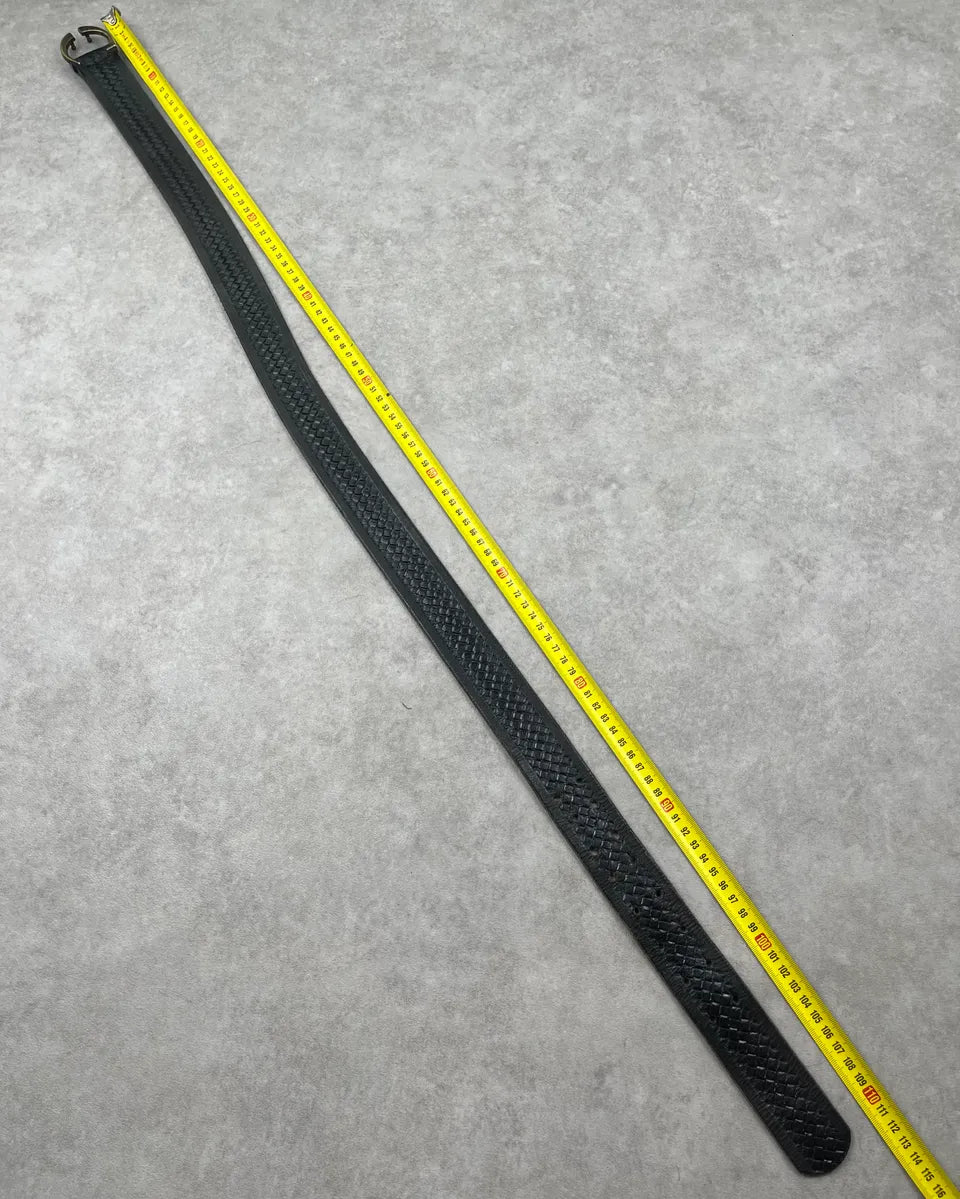 2010s Cavalli Black Leather Woven Belt vrFUCLz 8